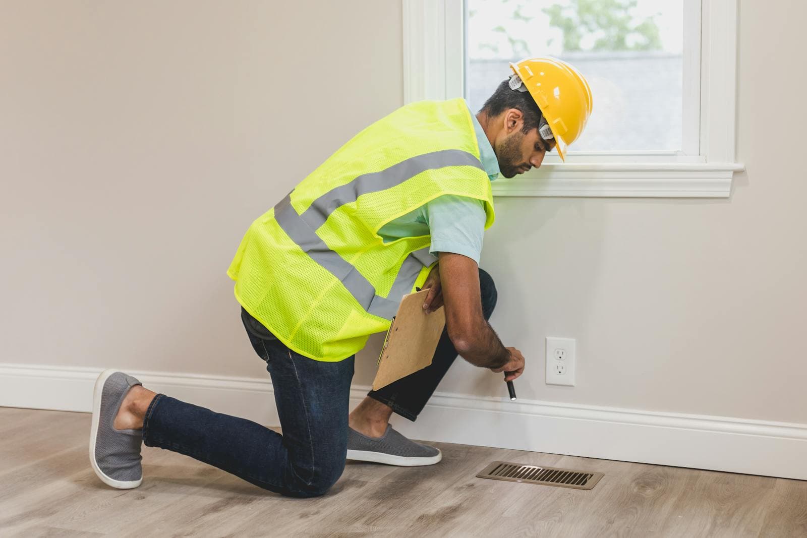 Home inspector at work